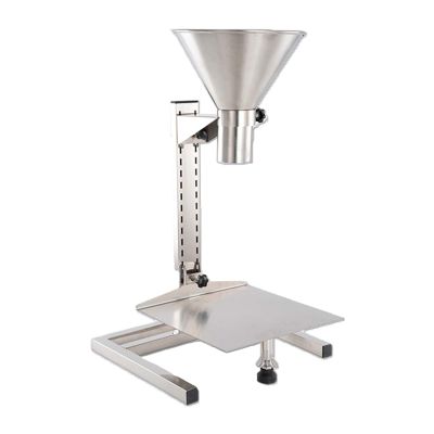 110lb Stainless Steel Feeding Hopper,Heavy Duty Packaging Funnel Food Grade,w/Bracket/Tray,Adjustable Height,for Package Powder/Liquid (12cm)