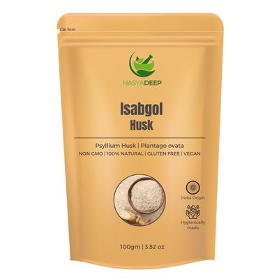 Hasyadeep Isabgol Husk | Plantago Ovata | Premium Psyllium Husk (100gm/3.52oz)