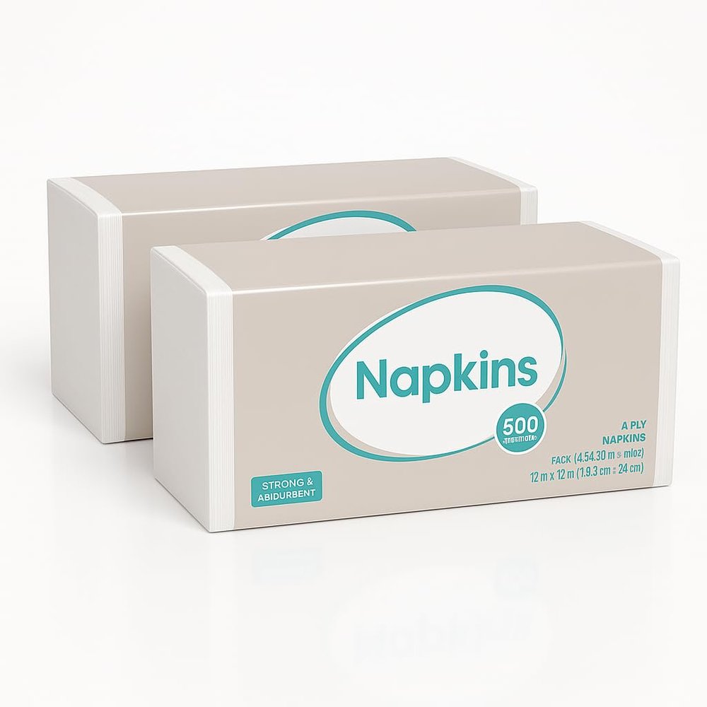 (2 Pack) AnexaGlobal White Disposable Paper Napkins 12" x 12" Soft & Thick Table Napkins for Parties, Events, Wedding & Dining 500 Count