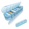 2 Layers Weekly Pill Organizer 2 Times a Day, Travel Medicine Pill Organizer, Pill Box Case 7 Day AM PM, Pill Container for Vitamins, Fish Oil, Supplements and Medication, Blue view 1