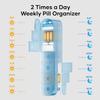 2 Layers Weekly Pill Organizer 2 Times a Day, Travel Medicine Pill Organizer, Pill Box Case 7 Day AM PM, Pill Container for Vitamins, Fish Oil, Supplements and Medication, Blue view 2