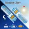 2 Layers Weekly Pill Organizer 2 Times a Day, Travel Medicine Pill Organizer, Pill Box Case 7 Day AM PM, Pill Container for Vitamins, Fish Oil, Supplements and Medication, Blue view 4