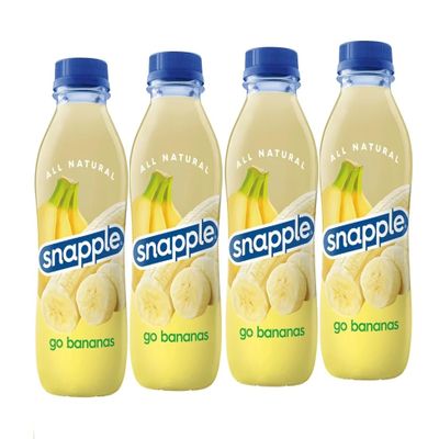 Snpple Go Bananas, All Natural, 16 Fl Oz (Pack of 4, Total of 64 Fl Oz)