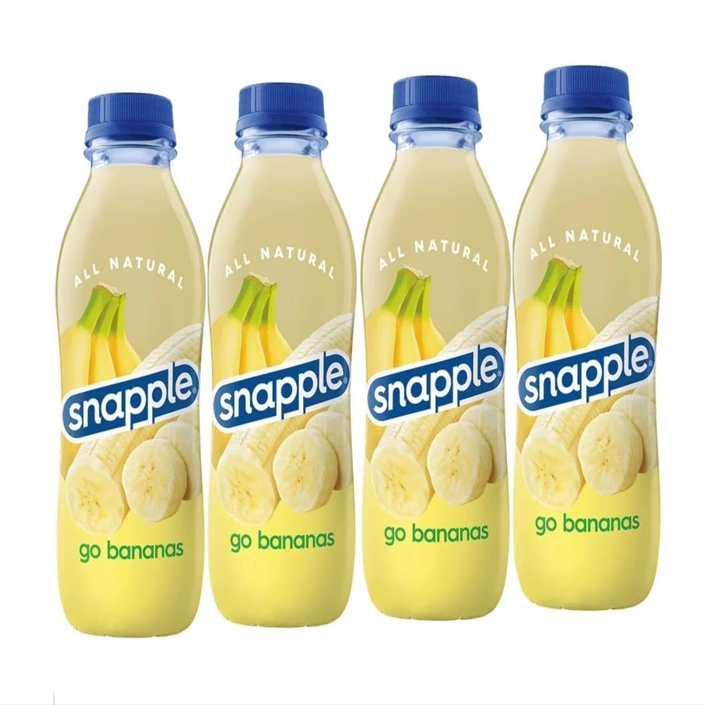 Snpple Go Bananas, All Natural, 16 Fl Oz (Pack of 4, Total of 64 Fl Oz)