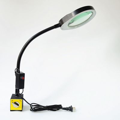 10X Magnifying Glass with Light & Stand, Dimmable Flexible Gooseneck Magnifier Lamp, Hands-Free for Reading, Close Work, Hobbies, Crafts, 3X 5X 8X Options