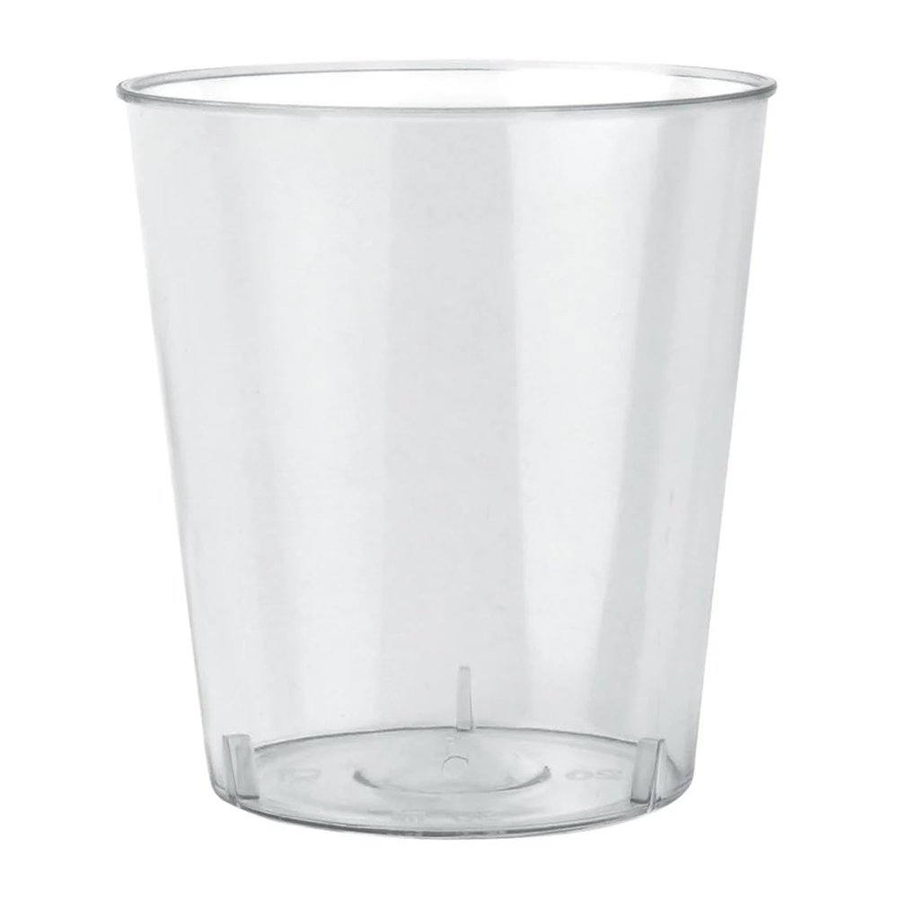 EcoQuality 1oz Clear Plastic Tumbler Mini Disposable, Reusable Transparent Shot Cup for Tasting, Banquets, Cold Beverages, Celebrations, Events and Parties (100)