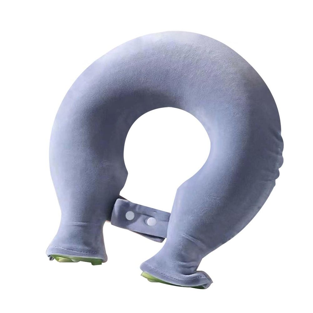 0.8L U-Shaped PVC odorless hot Water Bag, Suitable for Relieving Pain, Keeping The Neck and Shoulders Warm, and can be Used for Cold and hot Compress (Fog Blue)