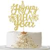 1 Pack 2026 Happy New Year Cake Topper Glitter Gold Cheers to 2026 Cake Pick Decoration for Happy New Year 2026 Eva Holiday Party Cake Decorations Supplies view 1