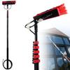 Water Fed Pole Kit, 12Ft-36Ft Length Water Fed Brush, Outdoor Window Glass Cleaner Solar Panel Cleaner Extendable Telescopic Pole Water Fed Brush Spray Washer (24FT/7.2M view 1