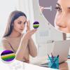 FLONTY Halloween Purple Orange Green Ombre Glitter Star Print Contact Lens Case Kit Round Contact Lens Box with Mirror for Daily 3.1X3.1 In view 4