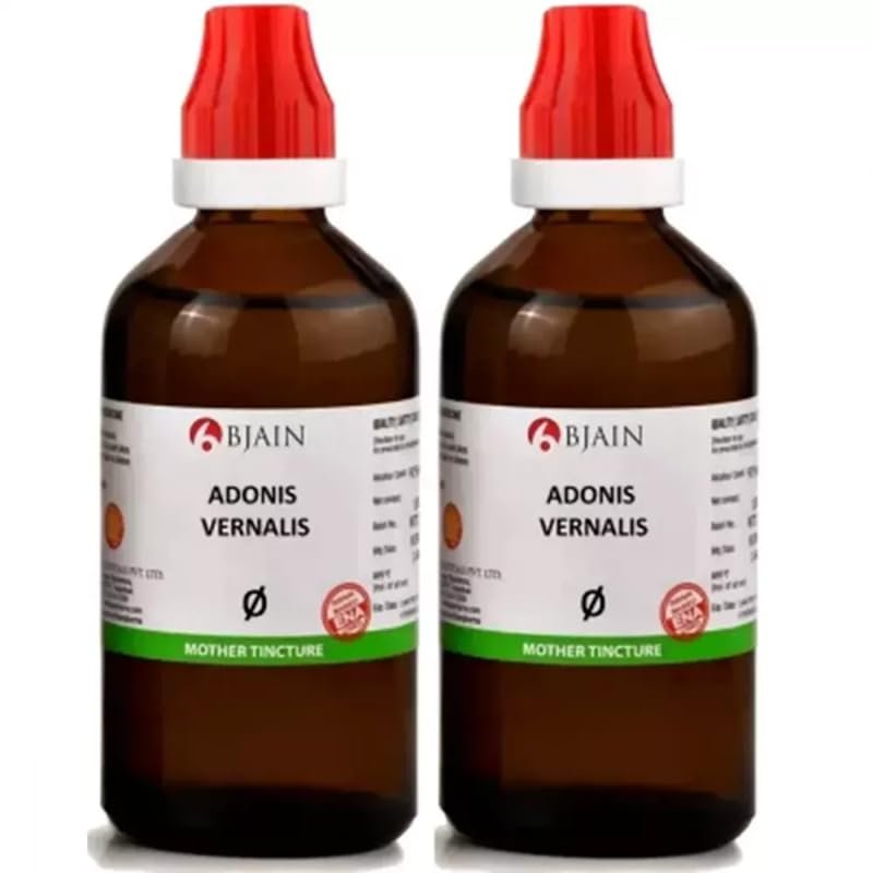 (Pack of 2) B-Jain Homeopathic Adonis Vernalis Mother Tincture 1X (Q) (100ml) - by Wellnesspath