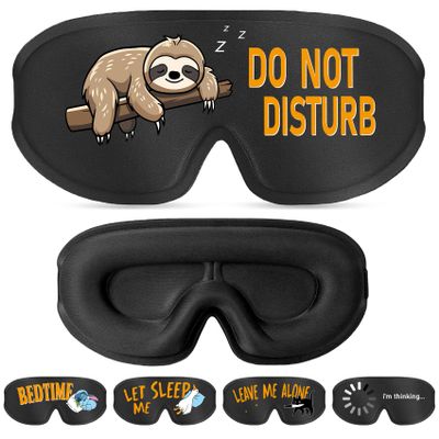 Aganmi Funny 3D Zero Pressure Sleep Eye Mask for Men Women Side Sleeper, Adjustable Blackout Soft Breathable Eye Masks for Travel Nap Night Sleep, Humorous Gift Stocking Stuffers (DO NOT Disturb)