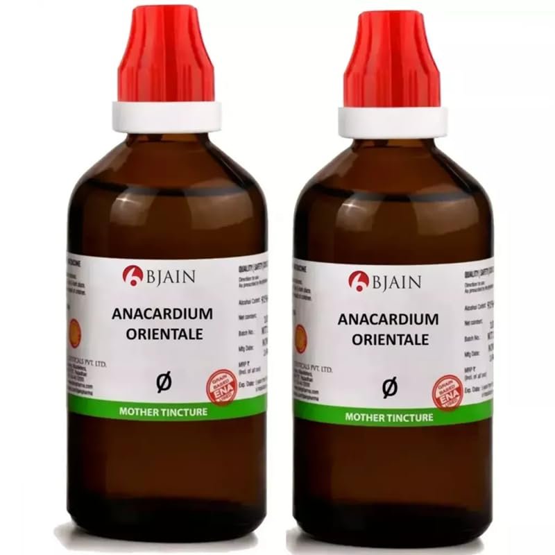 (Pack of 2) B-Jain Homeopathic Anacardium Orientale Mother Tincture 1X (Q) (100ml) - by Wellnesspath