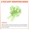 MECCANIXITY 8pcs 8 Inch Large Big Pull Bow Organza Gift Wrapping Bows Ribbon for Wedding Car Baskets Presents Christmas Bow, Fruit Green view 4