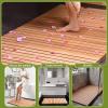 HARELA Teak Wood Bath Mat Non Slip Wooden Shower Floor Mats, Non-Slip Wooden Floor Mat for Indoor or Outdoor Spa Luxury Home Bathroom(70x70cm/27.6x27.6in) view 2