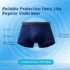 Washable Incontinence Underwear for Men, 100ml Light Absorbency Reusable Leakproof Cotton Boxer Briefs with Fly, Discreet Urinary Protection, 3-Pack (Black/Grey/Dark Blue) view 4
