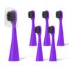 6 Pack Toothbrush Replacement Heads Compatible with Burst Kids Electric Toothbrush, Burst Kids Replacement Heads with Ultra-Soft Bristles, Dust Cover Caps, Perfectly Compatible (Purple) view 1