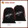 AMZWZSH Drumstick Drummer Christmas Gift Bags, Santa Wrapping Bags, Xmas Presents Bag With Drawstring, Holiday Party Favors Birthday & Christmas Gift (Large Medium Small) view 2