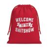 AMZWZSH Welcome to The Shit Show Christmas Gift Bags, Santa Wrapping Bags, Xmas Presents Bag With Drawstring, Holiday Party Favors Birthday & Christmas Gift (Large Medium Small) view 1
