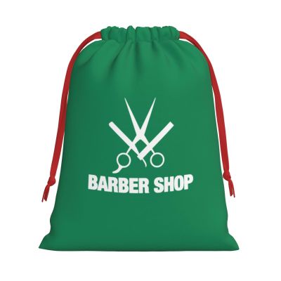 AMZWZSH Barber Shop Christmas Gift Bags, Santa Wrapping Bags, Xmas Presents Bag With Drawstring, Holiday Party Favors Birthday & Christmas Gift (Large Medium Small)