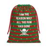 AMZWZSH Pirate The Reason The Rum is Gone Pirate Christmas Gift Bags, Santa Wrapping Bags, Xmas Presents Bag With Drawstring, Holiday Party Favors Birthday & Christmas Gift (Large Medium Small) view 1