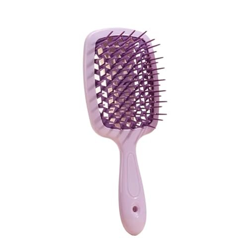 Scalp Age Comb Set - 1/2pcs Hollow Comb & Shampoo Brush for Hair Washing, Spa & Scalp Massage - Purple & Black Hair Care Tools for Relaxation & Wellness