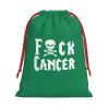 AMZWZSH Fuck Cancer Skull & Crossbones Christmas Gift Bags, Santa Wrapping Bags, Xmas Presents Bag With Drawstring, Holiday Party Favors Birthday & Christmas Gift (Large Medium Small) view 1