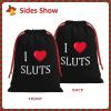AMZWZSH I Love Sluts Christmas Gift Bags, Santa Wrapping Bags, Xmas Presents Bag With Drawstring, Holiday Party Favors Birthday & Christmas Gift (Large Medium Small) view 2