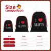 AMZWZSH I Love Sluts Christmas Gift Bags, Santa Wrapping Bags, Xmas Presents Bag With Drawstring, Holiday Party Favors Birthday & Christmas Gift (Large Medium Small) view 3