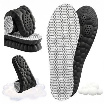 2026 New Steppers Insoles for Men and Women, Cloud Memory Foam Super Soft, Relieve Foot Pain, Day-Long Comfort, Anti-Fatigue & Shock Absorption (Grid White, Men 7.5-10.5 / Women 9-12)
