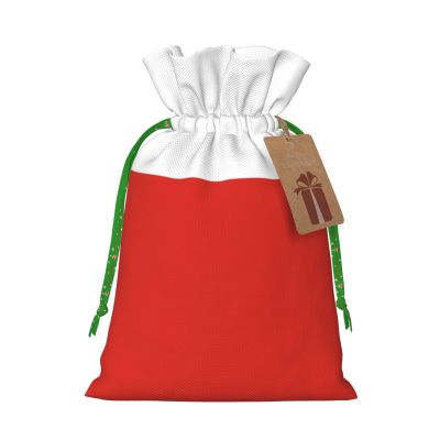 JxWCher Flag of Chile Print Burlap Drawstring Gift Bags for Christmas, Rustic Holiday Treat Pouches Gift Wrapping