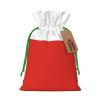 JxWCher Flag of Chile Print Burlap Drawstring Gift Bags for Christmas, Rustic Holiday Treat Pouches Gift Wrapping view 1