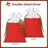 JxWCher Flag of Chile Print Burlap Drawstring Gift Bags for Christmas, Rustic Holiday Treat Pouches Gift Wrapping view 3