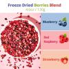 4.6oz Freeze-Dried Raspberry Strawberry & Blueberry Mixed Fruit, Crunchy Freeze Dried Berries Blend Pieces Natural Freeze Dried Fruit Snacks, Superfood Toppings for Baking, Yogurt, Smoothies & Oatmeal, Non-GMO, Vegan view 2
