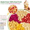 5.29oz Freeze Dried Mixed Fruits - 100% Real Crunchy Mixed Dehydrated Fruit Cubes with Strawberry, Dragon Fruit, Peach, Mango, Banana & Pineapple, Natural Dried Fruits Snacks, Yogurt & Cereal Topping view 3