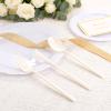 Tinybee 150PCS Ivory Plastic Silverware - Heavy Duty Disposable Silverware view 3