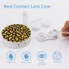 FLONTY Fall Candy Corn Halloween Print Contact Lens Case Kit Round Contact Lens Box with Mirror for Daily 3.1X3.1 In view 3