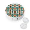 FLONTY Aztec Ethnic Pattern Print Contact Lens Case Kit Round Contact Lens Box with Mirror for Daily 3.1X3.1 In view 1