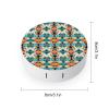 FLONTY Aztec Ethnic Pattern Print Contact Lens Case Kit Round Contact Lens Box with Mirror for Daily 3.1X3.1 In view 2