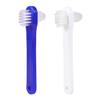 HOMSFOU 4 Pcs Denture Brush Set: Dual Head Hard Bristle for Dentures & Retainers - Dental Brushes with Anti-Slip Handle (Blue, White) view 1