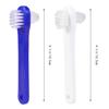 HOMSFOU 4 Pcs Denture Brush Set: Dual Head Hard Bristle for Dentures & Retainers - Dental Brushes with Anti-Slip Handle (Blue, White) view 2