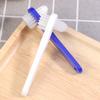 HOMSFOU 4 Pcs Denture Brush Set: Dual Head Hard Bristle for Dentures & Retainers - Dental Brushes with Anti-Slip Handle (Blue, White) view 3