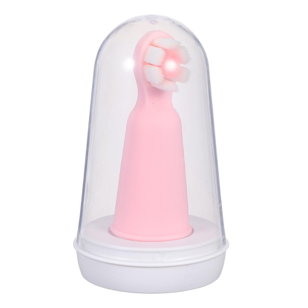 BCOATH Silicone Finger Toothbrush for Boy Girl with Case Three-Sided Soft Bristle Oral Cleaner Food-Grade Silicone Finger Toothbrush for Newborns and Years