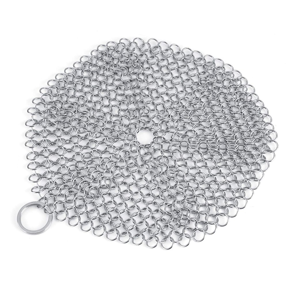 Keenso Pot Scrubber, Chain Scrubber, Hygienic and Safe Stainless Steel Cookware Cleaner, for Grilling and Grilling