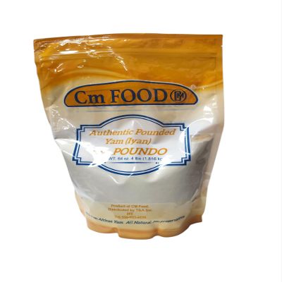 CM FOOD Authentic Pounded Yam Poundo, African Yam, All Natural, No Preservatives, 64 oz (4 lbs)