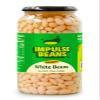 Impulse Beans 100% Organic White Beans - 3 ingredients - Recyclable, resealable glass jars, Great taste 19 Oz view 1