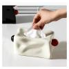 Ceramic Tissue Box Silver Pleats Geometric Spheres Black Balls Paper Napkin Tabletop Storage Container(Yellow) view 4