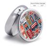 England Symbols Pill Box,3 Compartments Round Small Pills Case Moisture-Proof Portable Pill Container for Travel Vitamins Fish Oil Supplements view 2