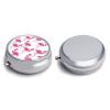 Pink Flamingo Pill Box,3 Compartments Round Small Pills Case Moisture-Proof Portable Pill Container for Travel Vitamins Fish Oil Supplements view 3