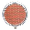 Red Brick Wall Texture Pill Box,3 Compartments Round Small Pills Case Moisture-Proof Portable Pill Container for Travel Vitamins Fish Oil Supplements view 1